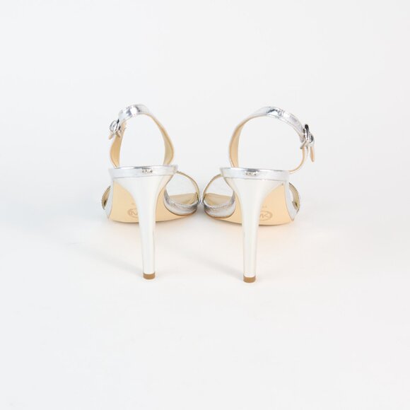 Michael Kors Kasia Heeled Sandal Silver Metallic - Store Try-on - Size 8.5 - Picture 4 of 4